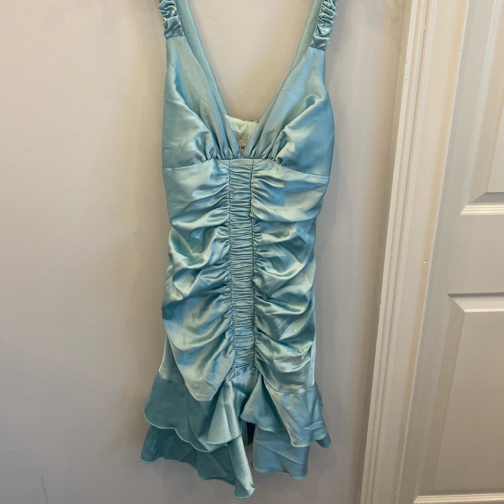 Mermaid teal cocktail dress
